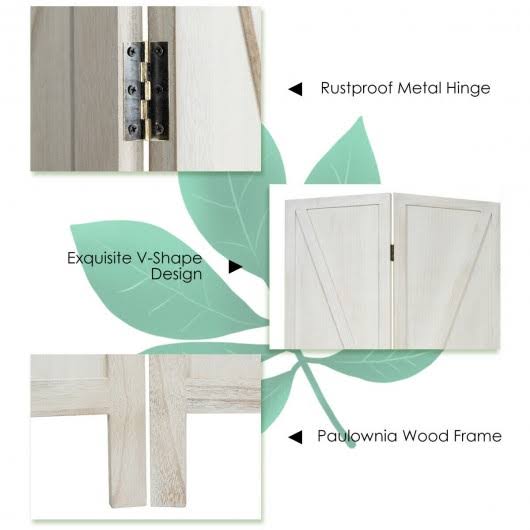 4 Panels Folding Wooden Room Divider White R926834