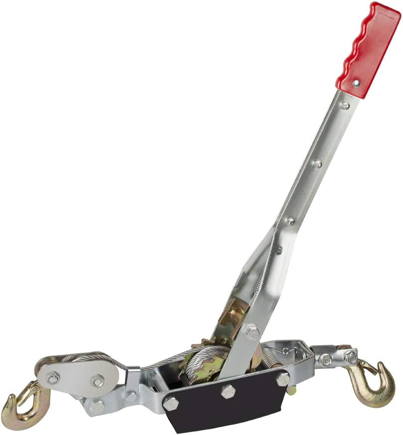 4 Ton 8000lb Double Gear Hand Power Winch Hoist with 2 Hooks and Rope Y802473