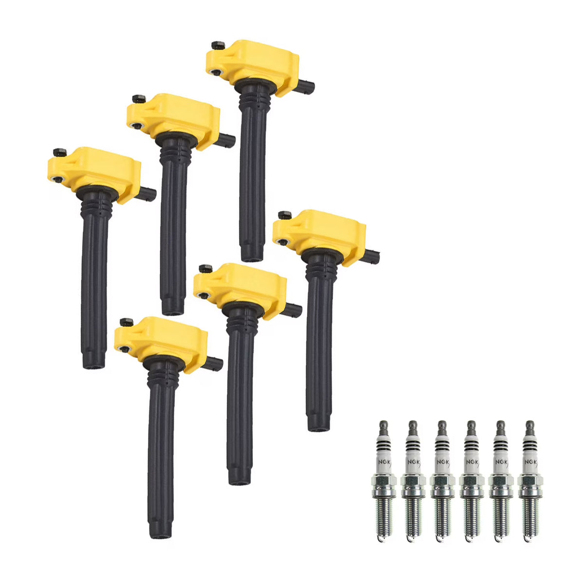 Heavy Duty Ignition Coil and Spark Plug Compatible with Dodge Grand Caravan 3.6L J597969
