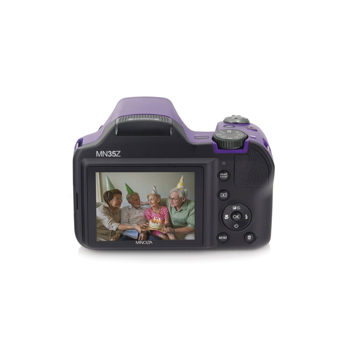 Purple 20.0-Megapixel 35x Zoom Bridge Camera T565