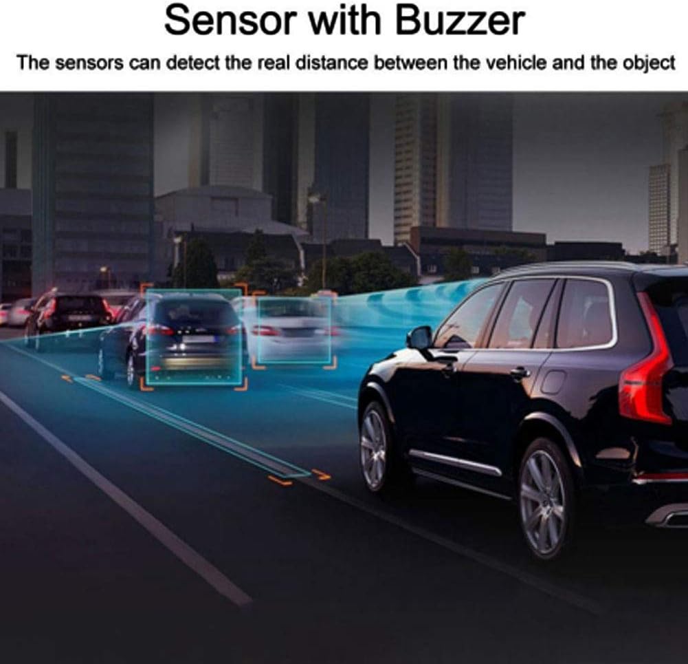 Universal Car Reverse Backup Radar System 8 Sensors LED Display Pack of 2 I33725