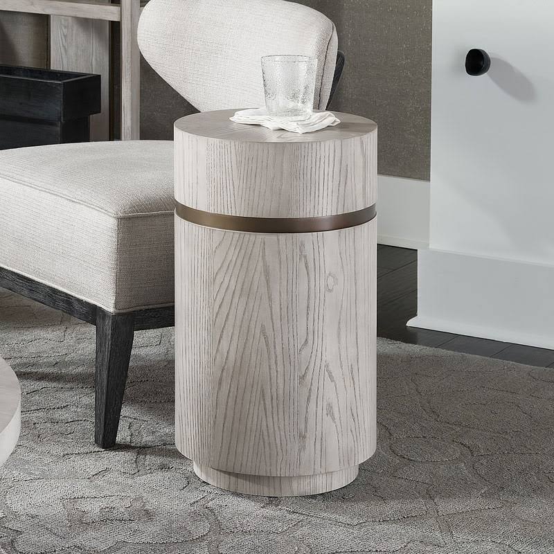 Siltstone Gray Small Round End Table Q592