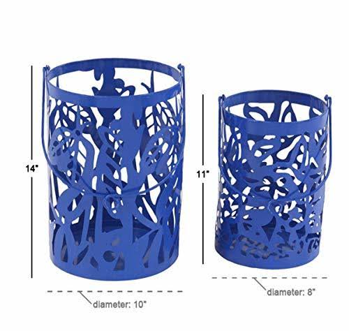 Blue Candle Lanterns Set of 2 R274