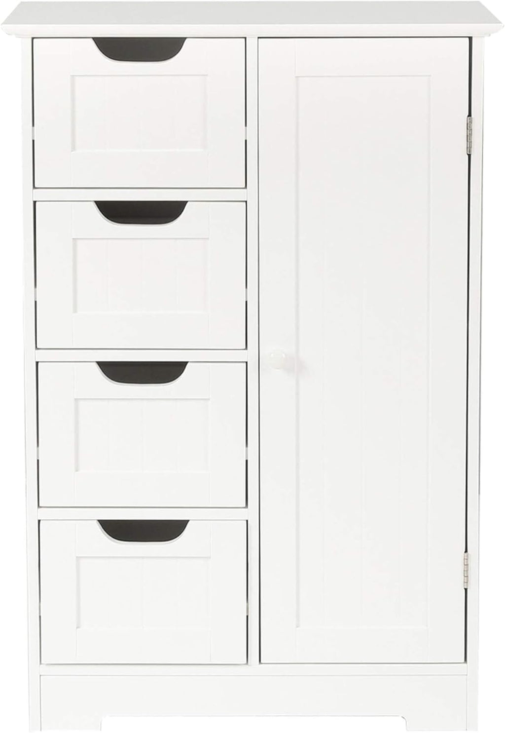 White 4 Drawer Wood Bathroom Floor Storage Cabinet Z2369