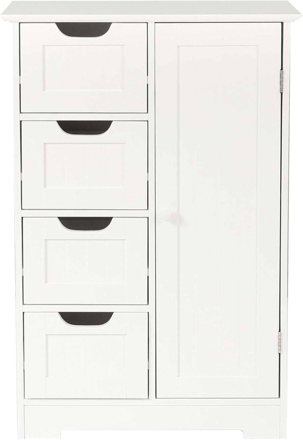 White 4 Drawer Wood Bathroom Floor Storage Cabinet Z2369