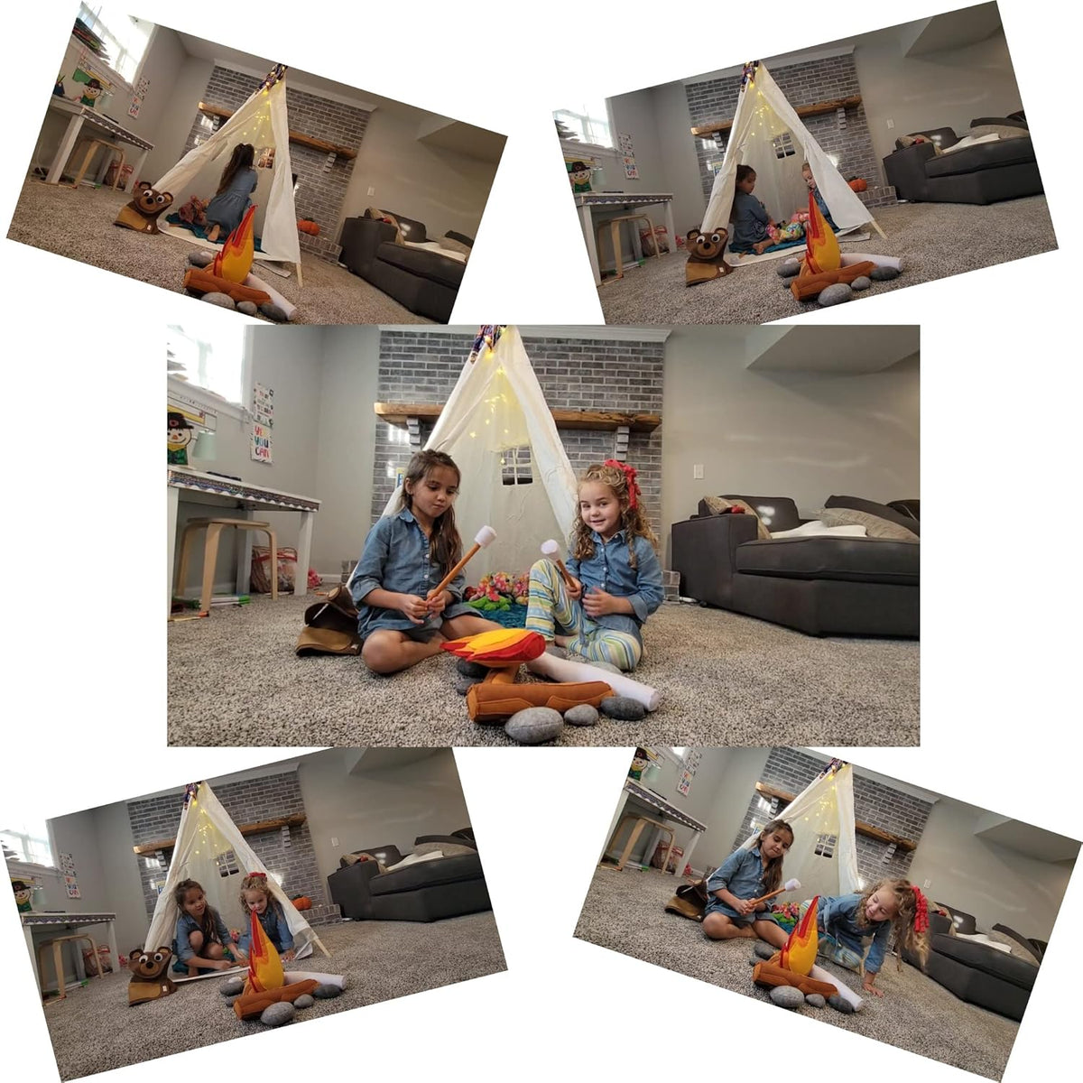 6 Feet Kids Teepee Play Tent with Carrying Bag X458