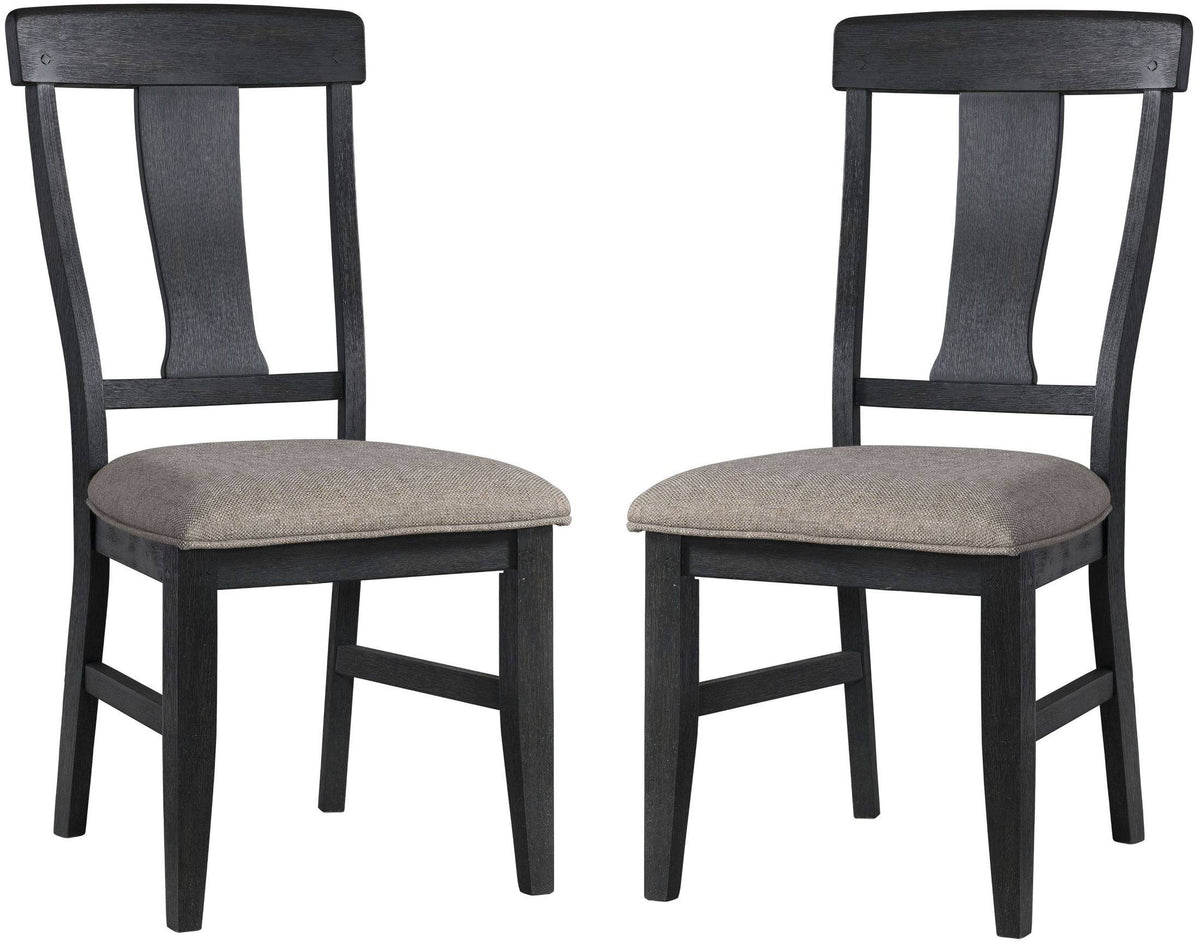Splatback Side Chair Set of 2 Oiled Black D980582