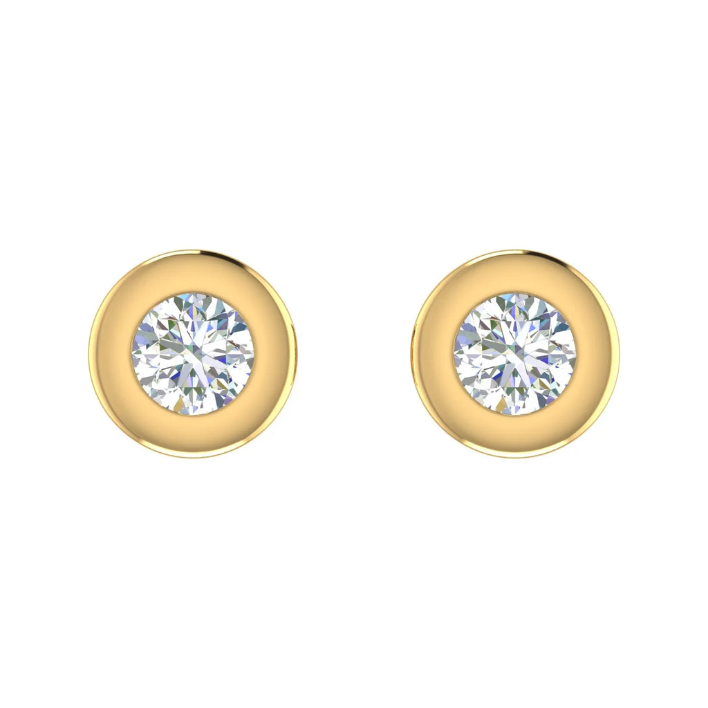 10K Yellow Gold Diamond Stud Earrings T59290