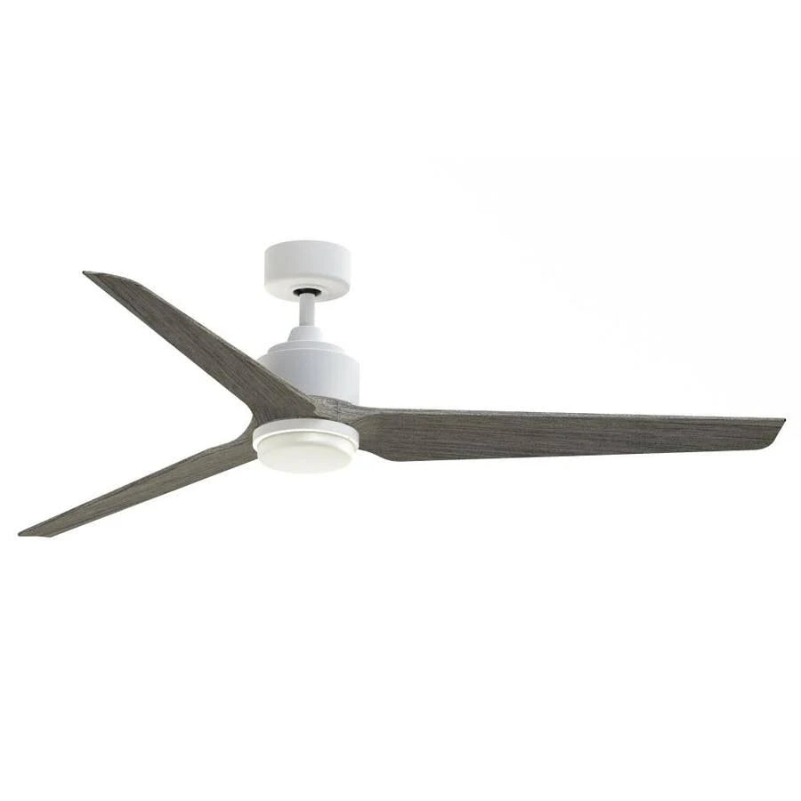 White Ceiling Fan with Weathered Wood Blades S81540