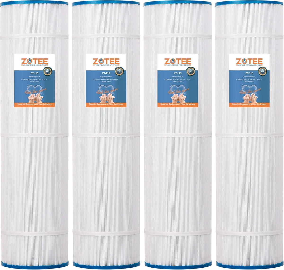 4 Pack 115 Sq.Ft Pool Filter Cartridge W12669