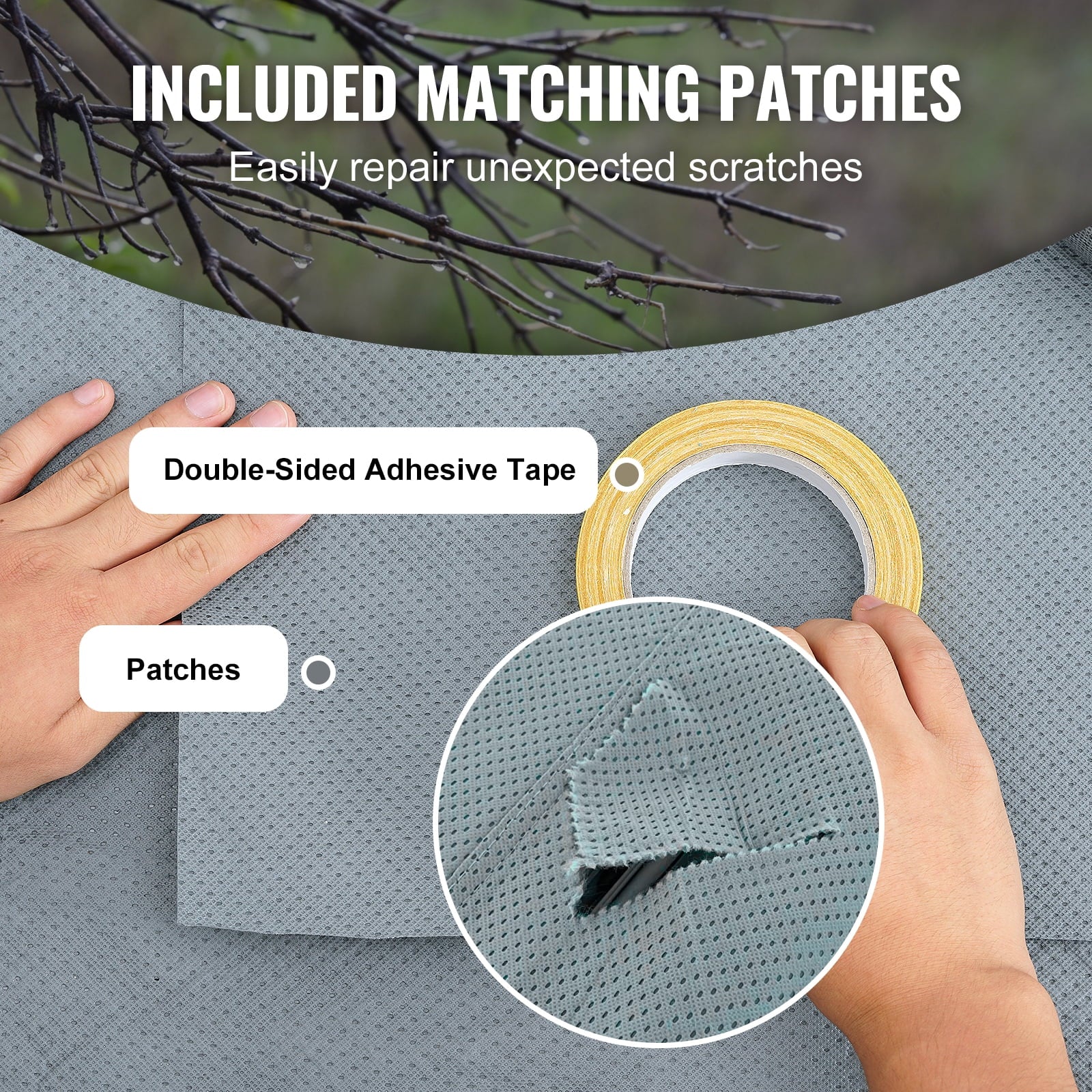 28-30' 4-Layer Non-Woven Fabric RV Cover with Storage Bag and Patches E17891