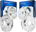Front and Rear Drilled & Slotted Disc Brake Rotors 4pc Set D3148