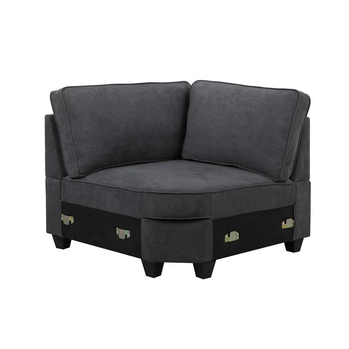 Dark Gray Woven Fabric 8Pc Modular Sectional Sofa with Ottoman G8393