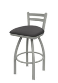Low Back Swivel Bar Stool with Anodized Nickel Finish B7976