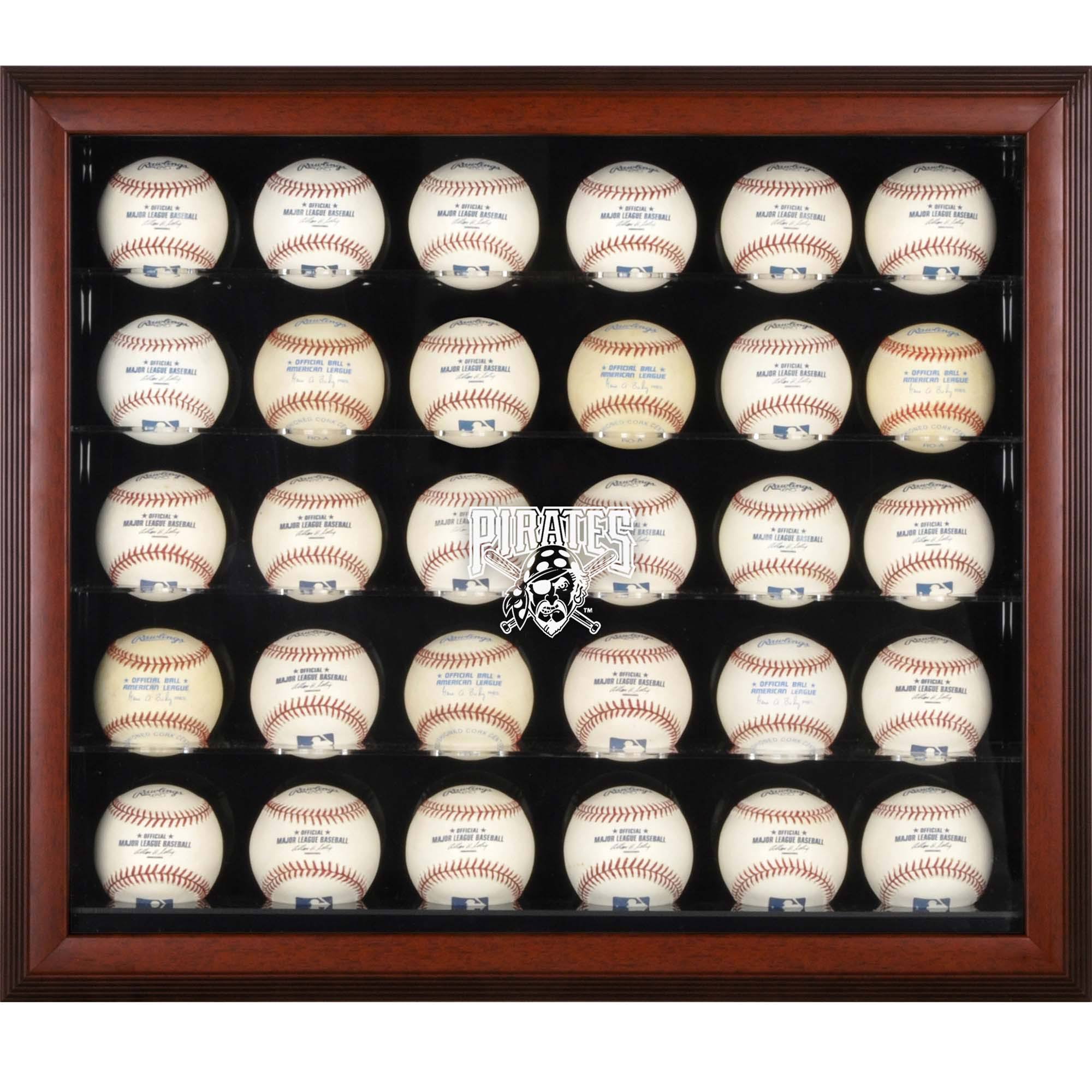Mahogany Framed 30-Ball Display Case W3228