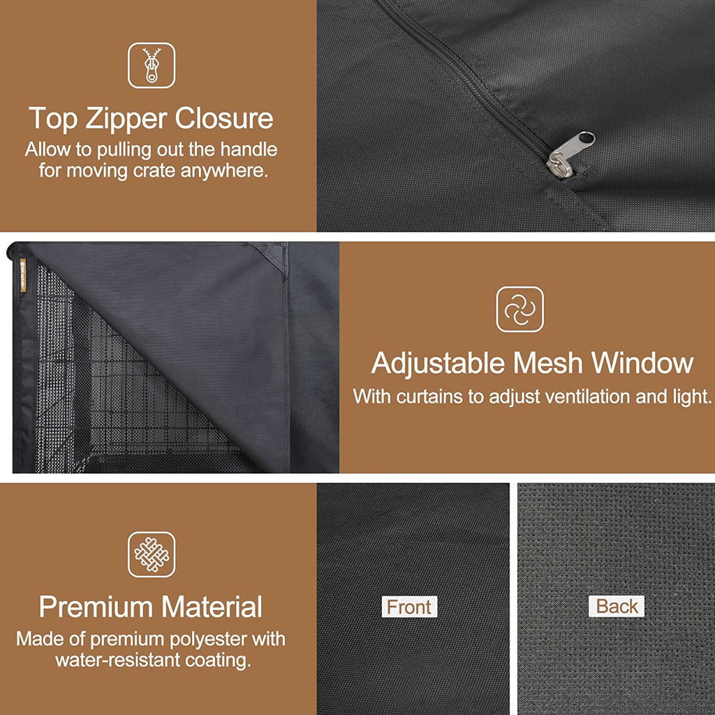Black Folding Dog Crate Cover for 24 Inch Wire Pet Cage J28027