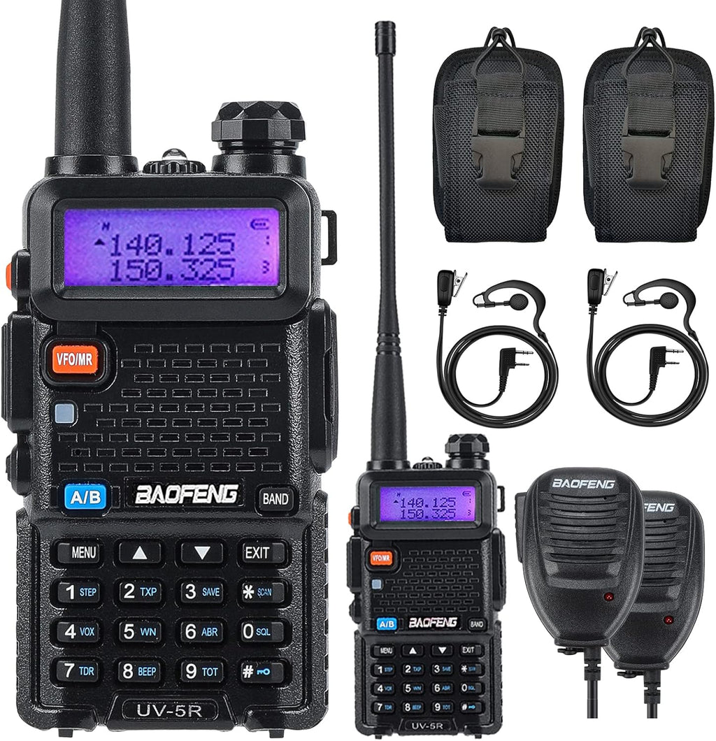 2 Pack Dual Band Two Way Radio with Radio Case, Earpiece and Hand Mic O894838