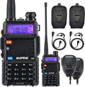 2 Pack Dual Band Two Way Radio with Radio Case, Earpiece and Hand Mic O894838