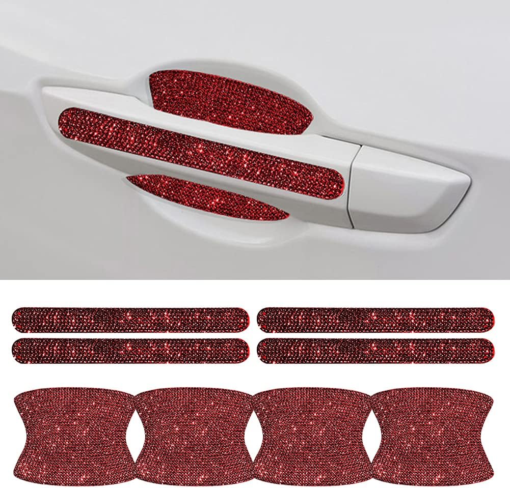 Red Bling Car Door Handle Protector Stickers F99698
