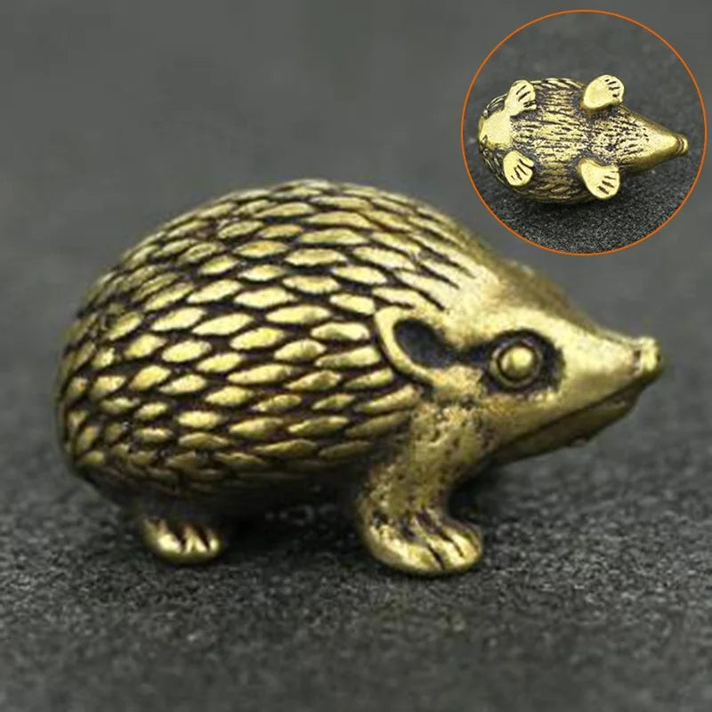 Brass Hedgehog Statue Home Decor Ornaments P312