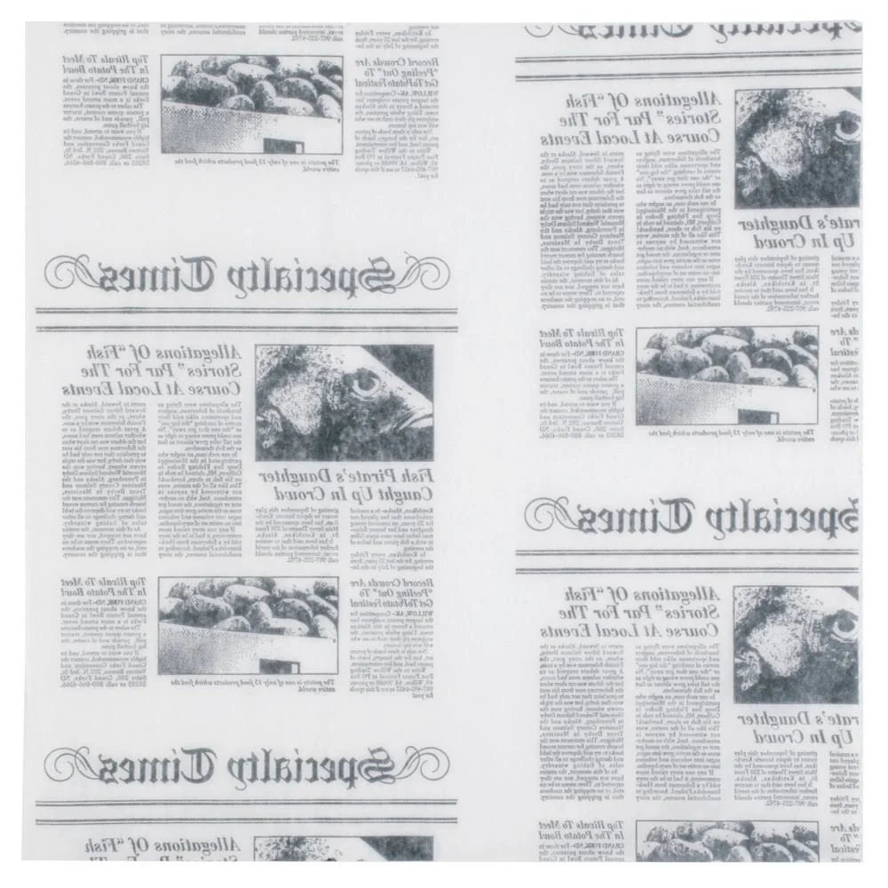 Newspaper Print Sandwich Wrap Paper - 1000/Pack O227446