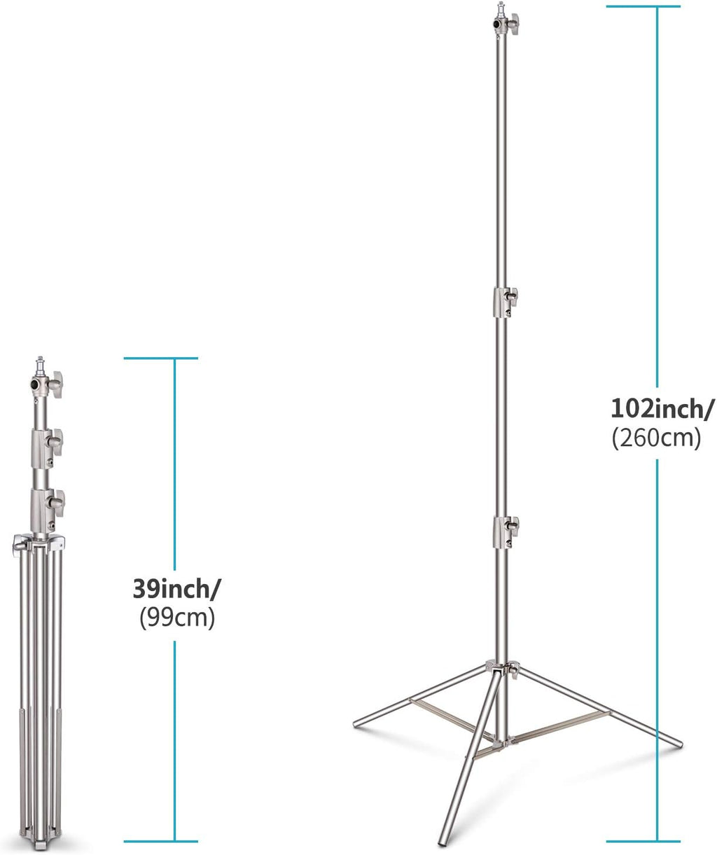 Stainless Steel Light Stand 102 inches Heavy Duty with Universal Adapter X776277