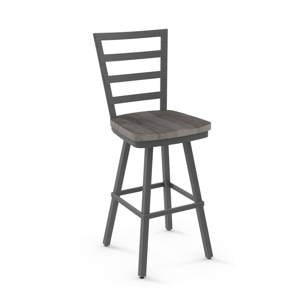 Gray Swivel Metal Counter Stool Q15423