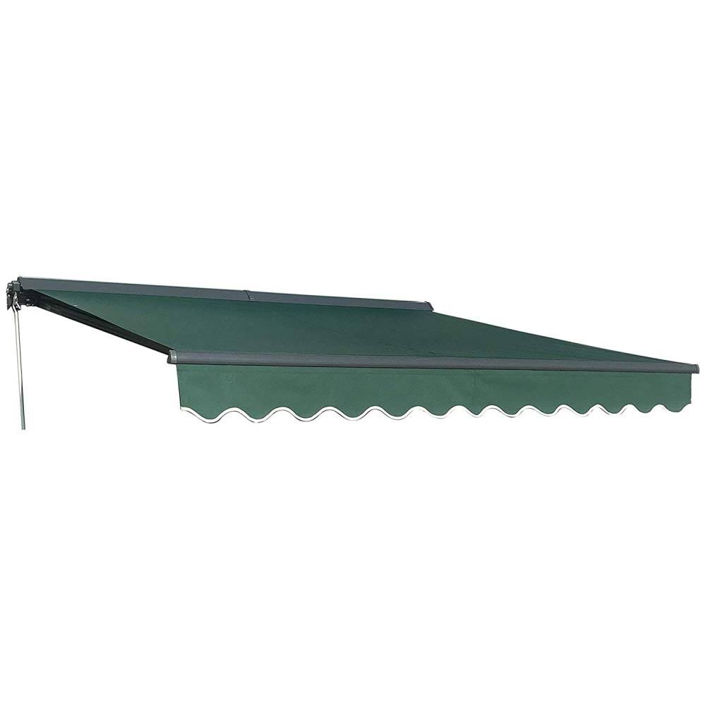 Motorized Half Cassette Retractable Patio Deck Awning 16x10 ft Green A34969
