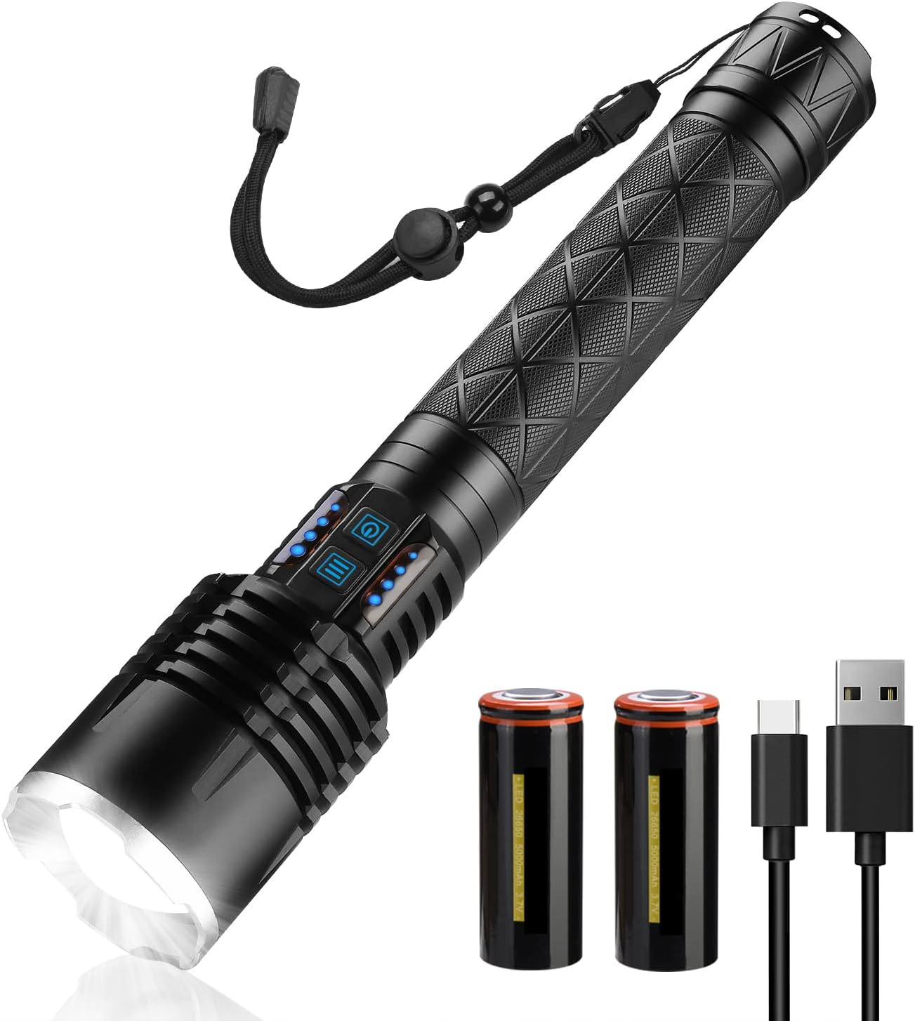 6000 Lumen Rechargeable LED Tactical Flashlight K7408
