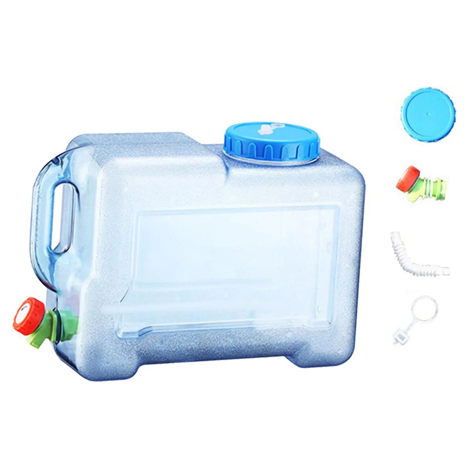 Transparent Blue 12 Liters Portable Water Container with Faucet D582