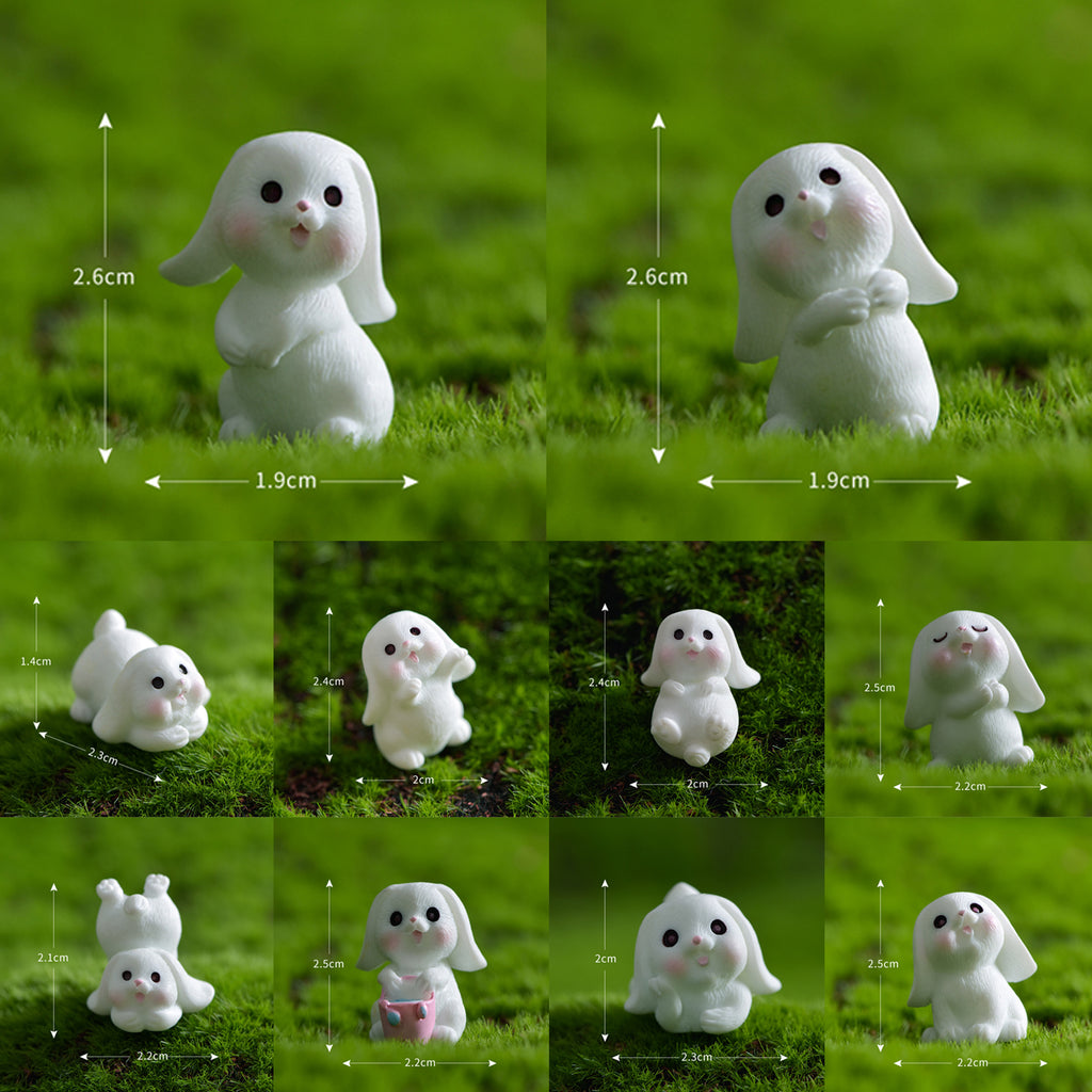 Bunny Figurine Resin Rabbit Miniature H2235