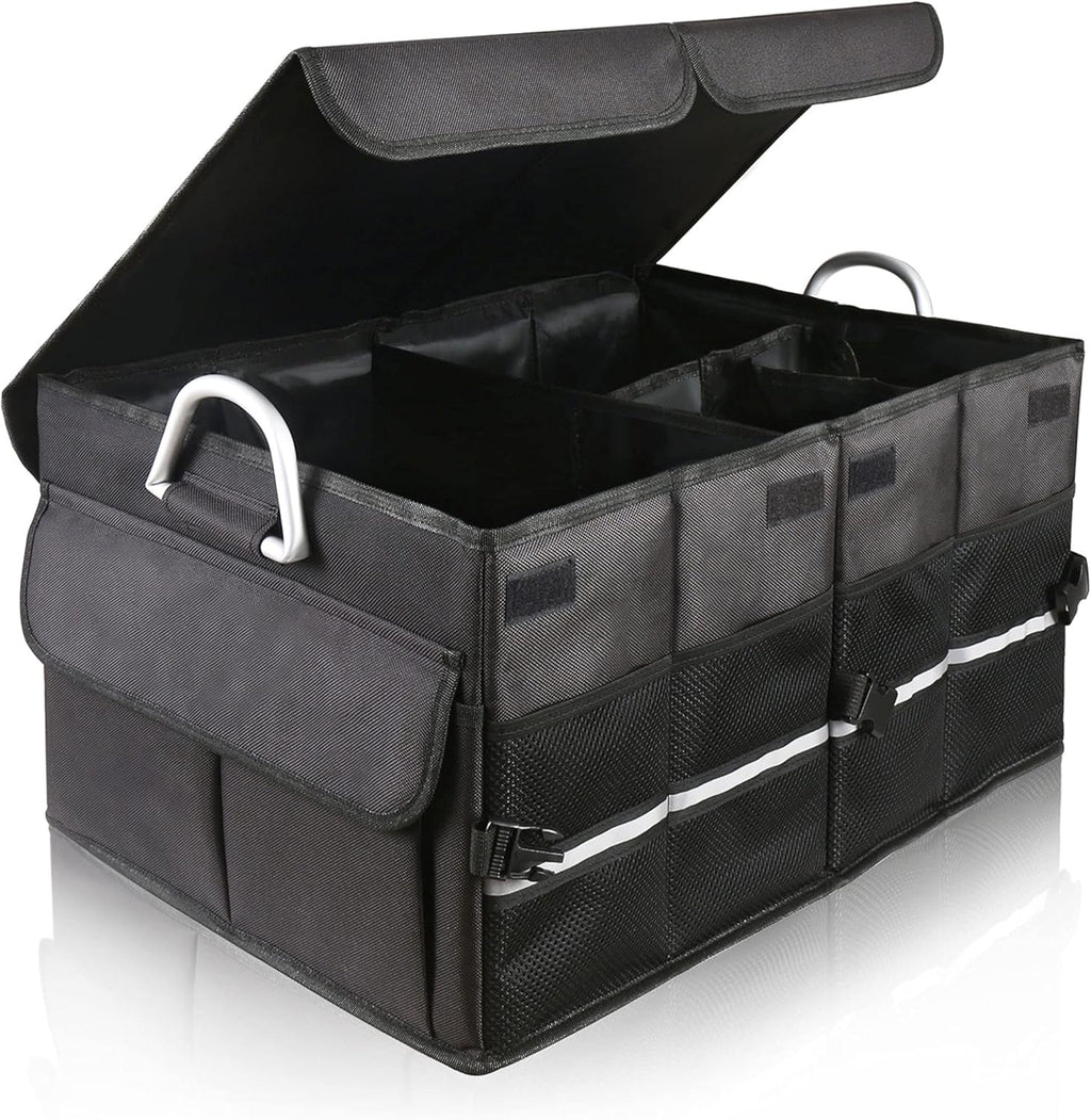 Car Trunk Organizer With Two Lids, Expandable Large Capacity, Non-Slip Bottom, Oxford Fabric O691