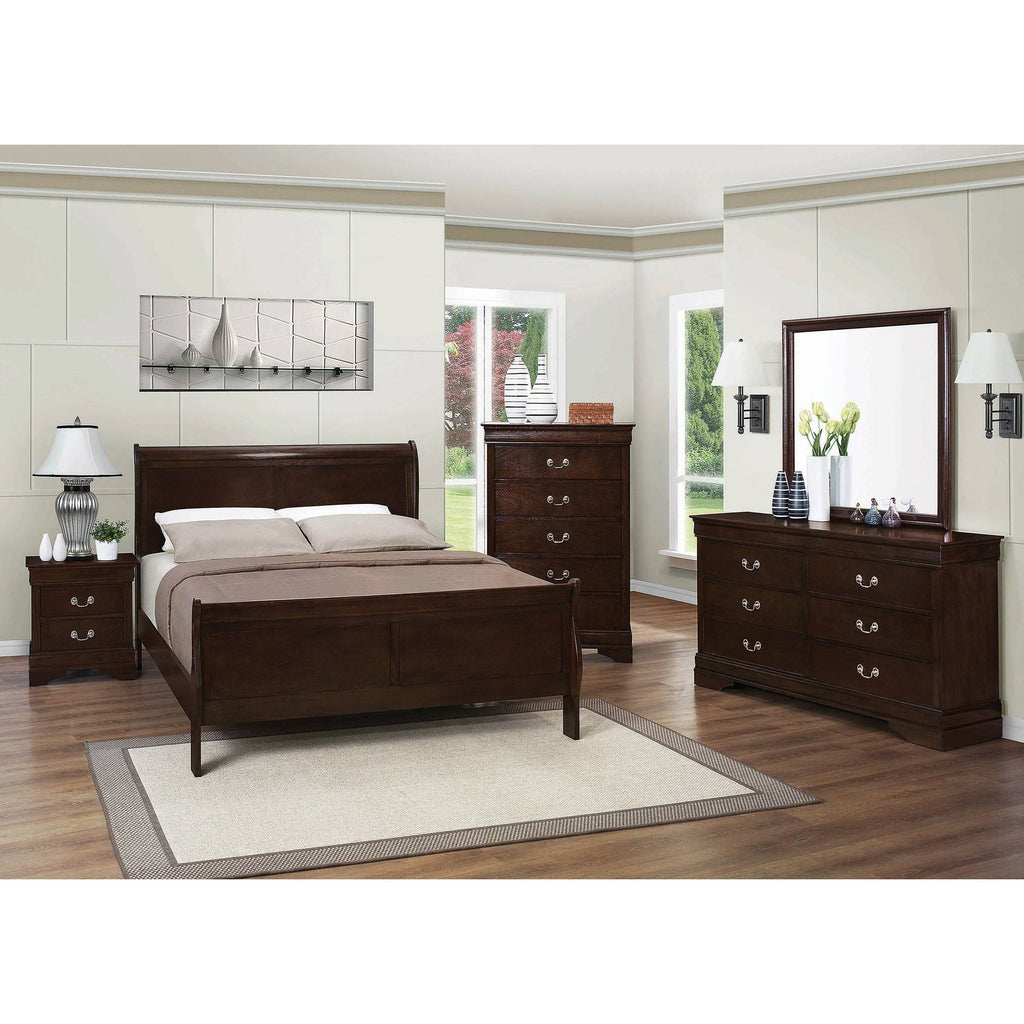Queen Cappuccino Sleigh Bed V659299