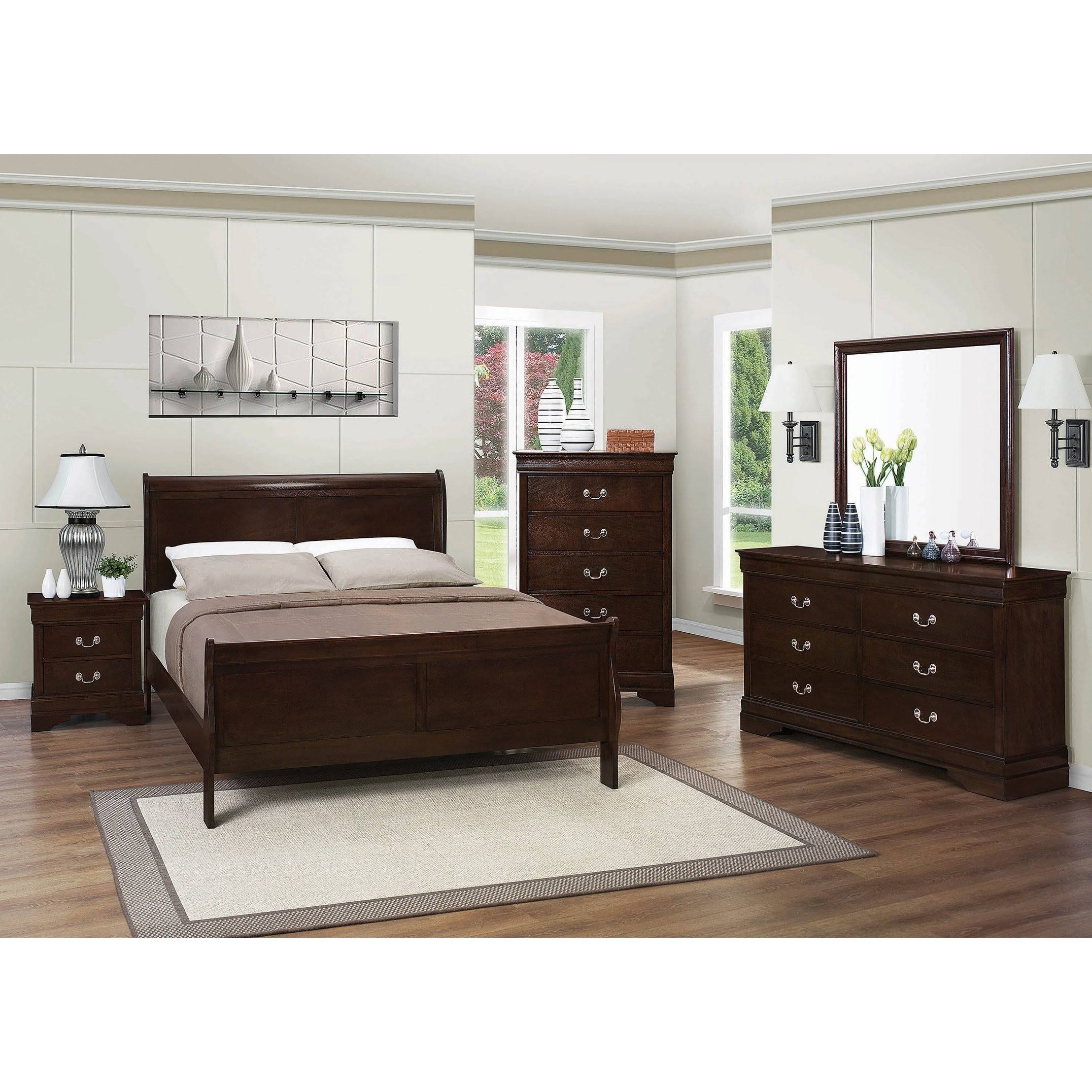 Queen Cappuccino Sleigh Bed V659299