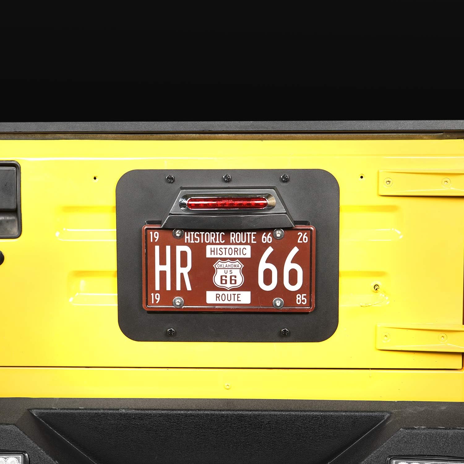 Spare Tire Delete License Plate Relocation Kit with Third Brake Light for Jeep Wrangler TJ J835868