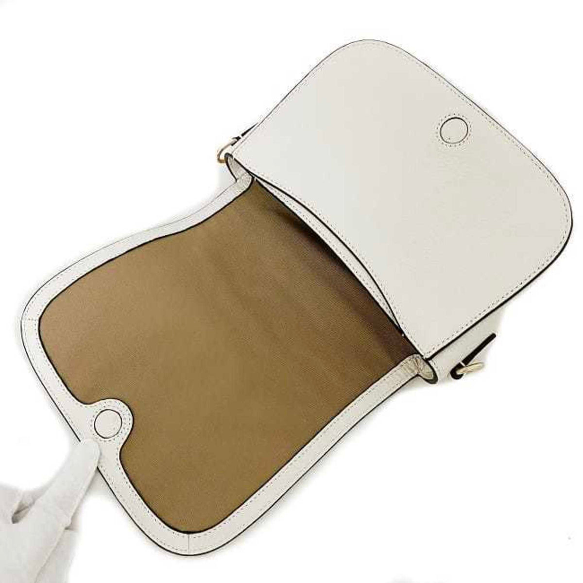 White Leather Shoulder Bag I257392