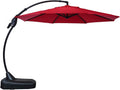 Brick Red Aluminum Offset Umbrella with Base Q853182