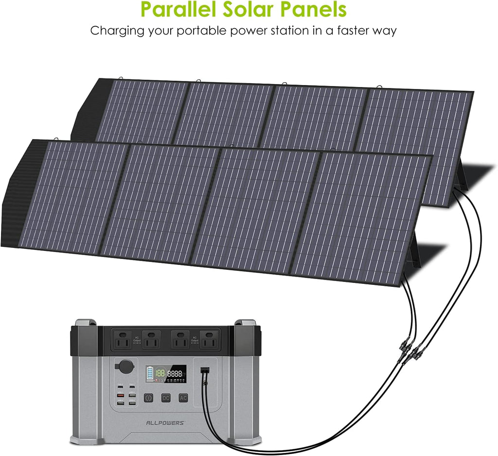 2PCS 18V200W Foldable Solar Panel Kit with MC-4 Output Waterproof IP66 Solar Charger U8687