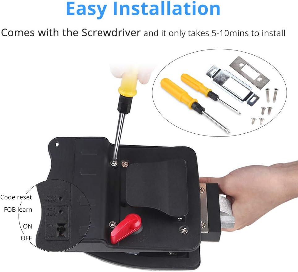 RV Keyless Entry Door Lock Handle Latch Zinc Alloy Wireless with Keypad Black Z7820