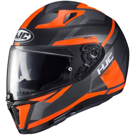 Orange/Black Motorcycle Helmet, Large O967