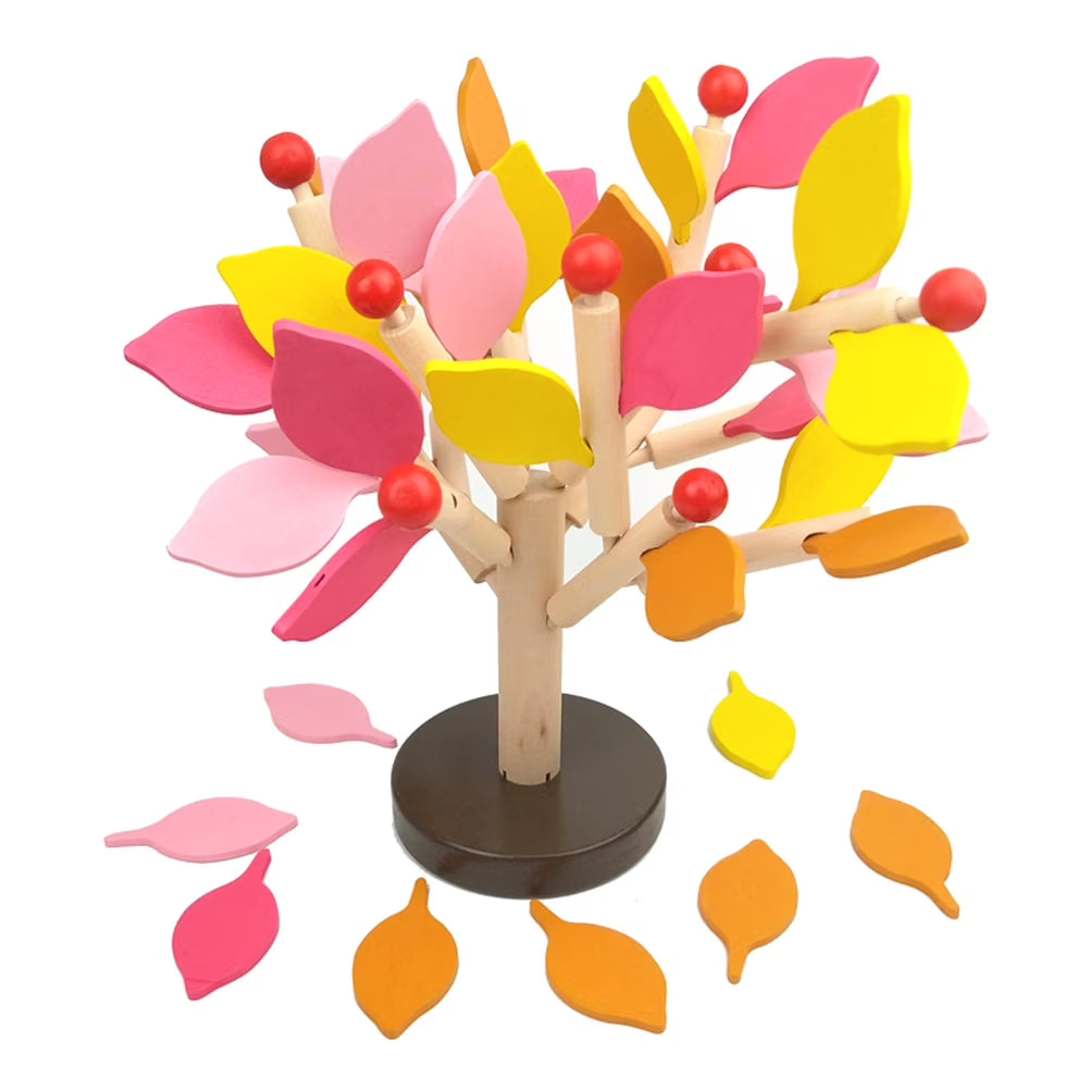Creative Wooden Tree Blocks Building Set Toy (Yellow) J791