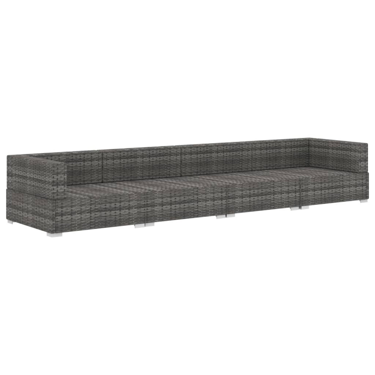 4 Piece Patio Sofa Set with Cushions Poly Rattan Gray A790