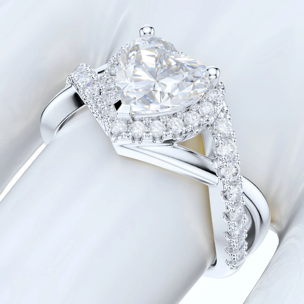 Split Shank Simulated Diamond Halo Ring O267667