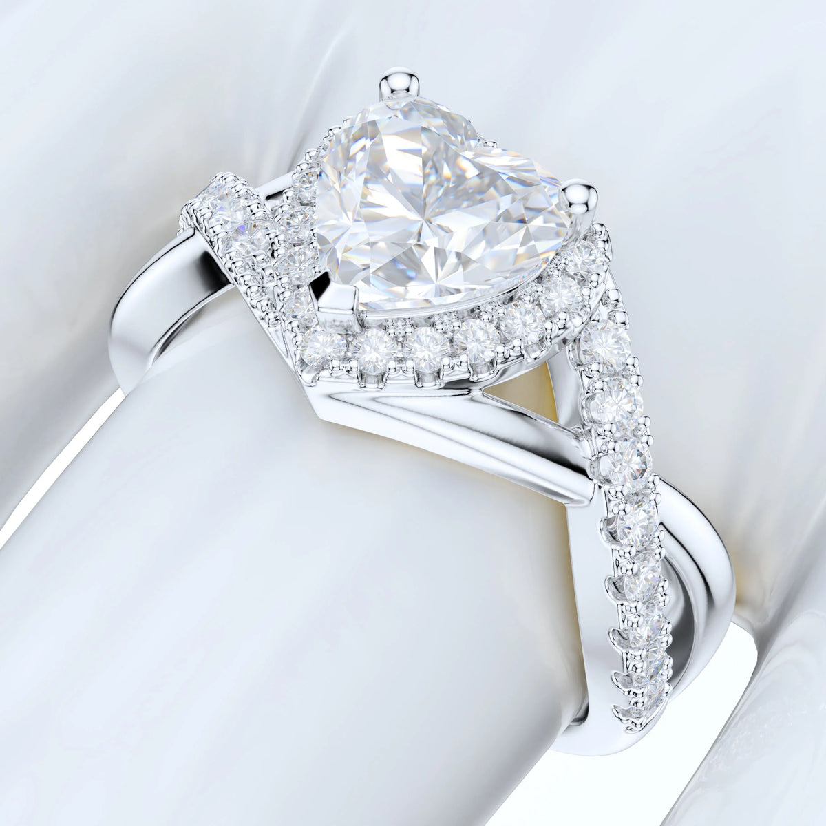 Split Shank Simulated Diamond Halo Ring O267667