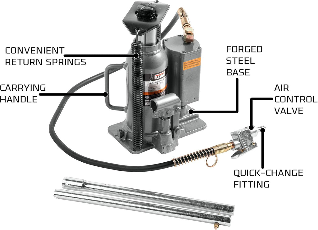 12-Ton Air/Hydraulic Bottle Jack R80832