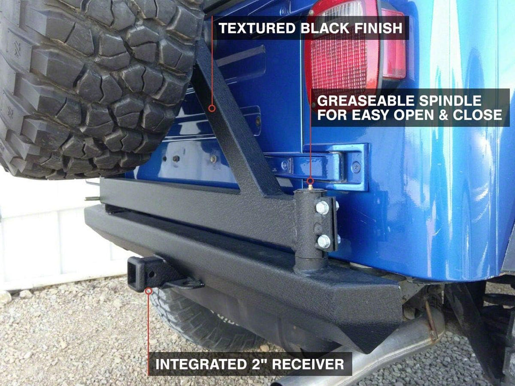 Textured Black Rear Bumper with Tire Carrier A915