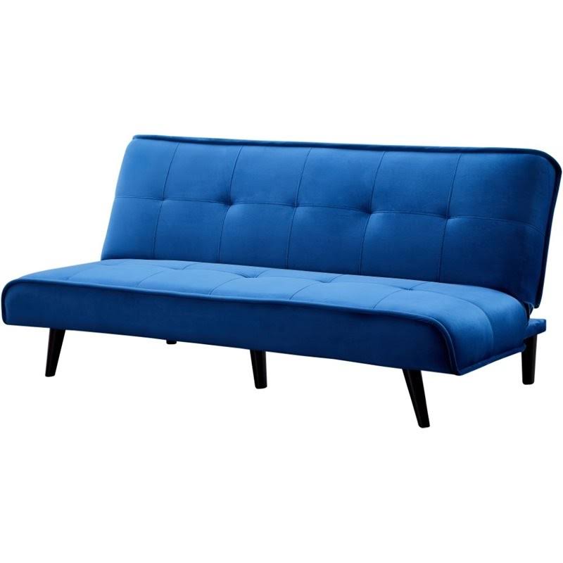 Navy Blue Velvet Convertible Sofa Q319759