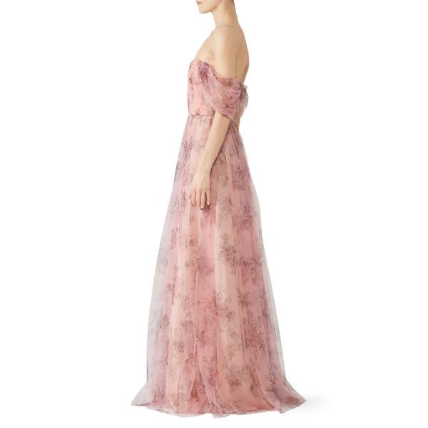 Blush Floral Tulle Gown M177
