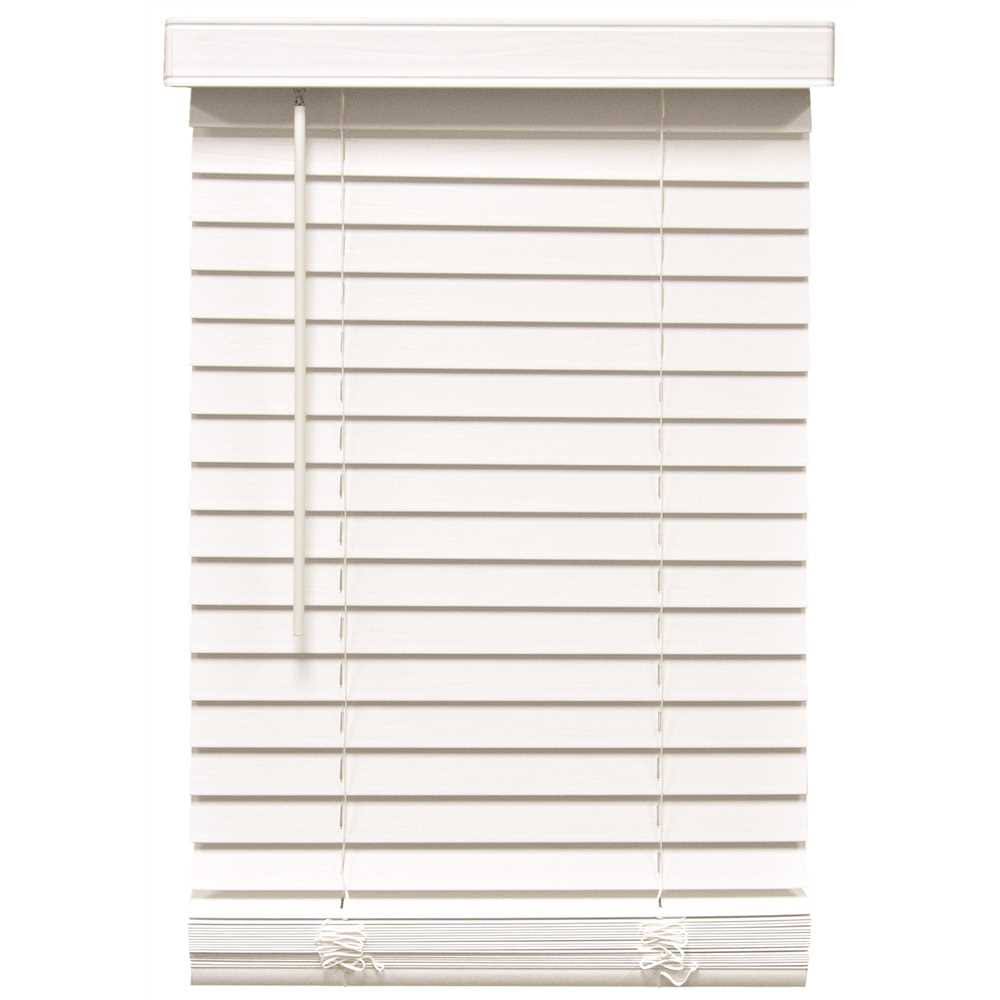 White Cordless Faux Wood Blind S1133