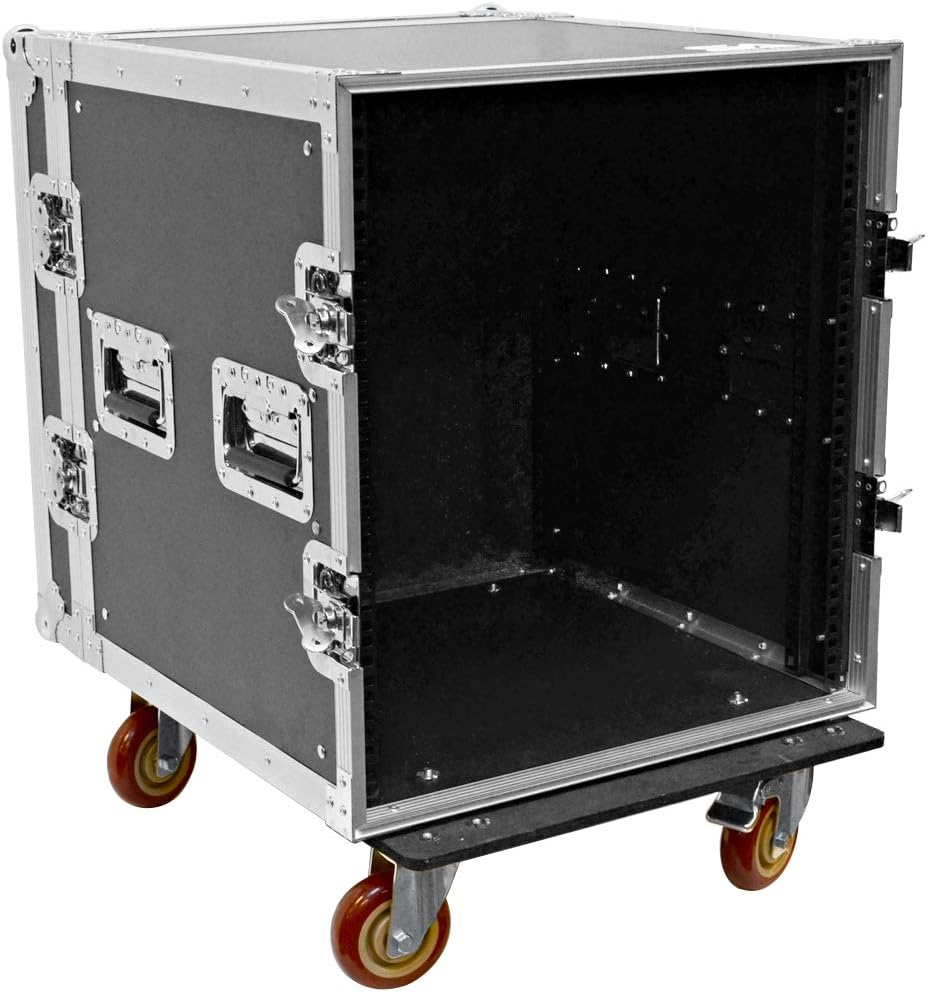 Heavy Duty 12 Space ATA Rack Case with 4 Inch Casters P454109